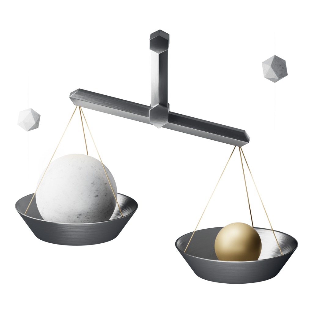 Legal and financial support 3D illustration